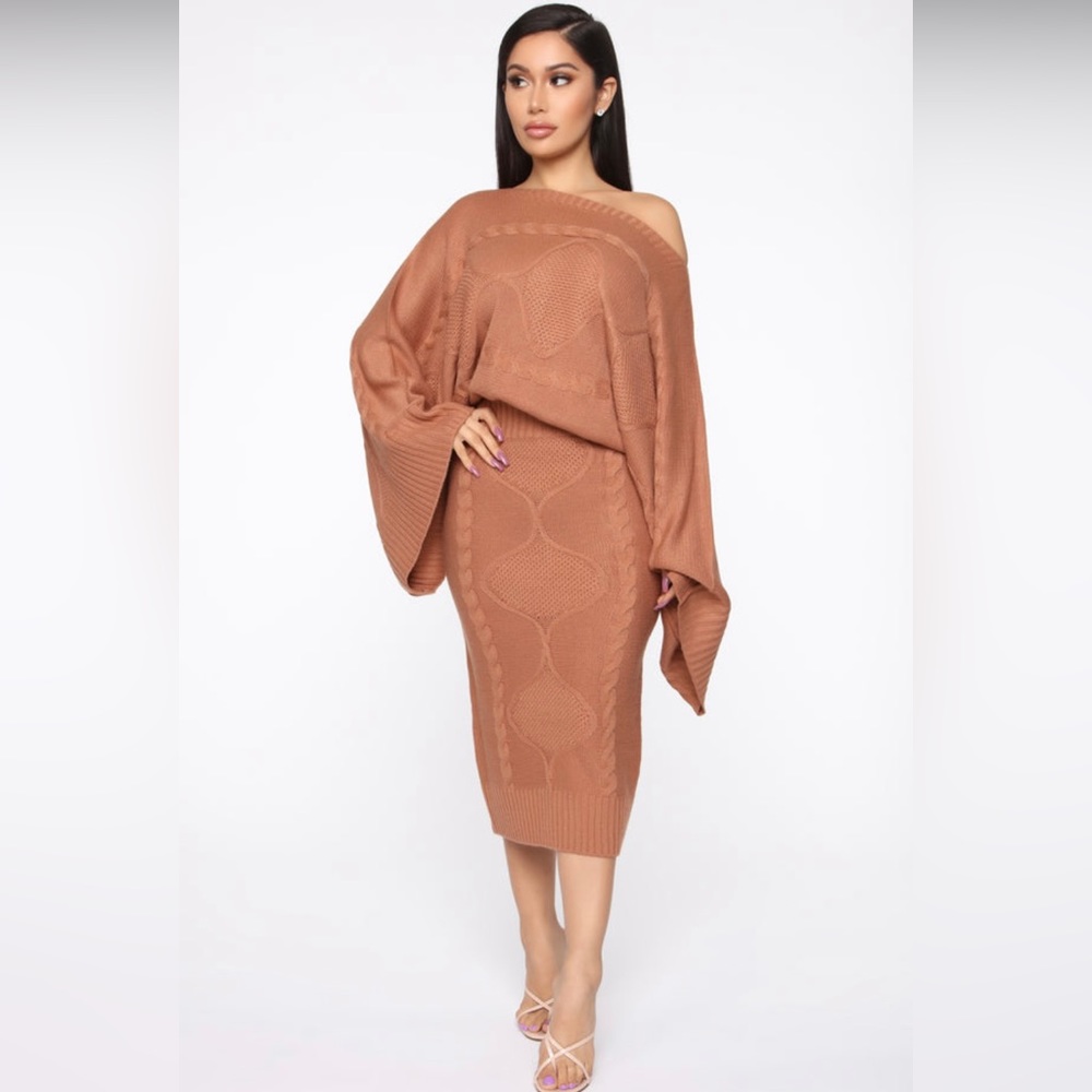 Knit Happens Sweater Set Mocha